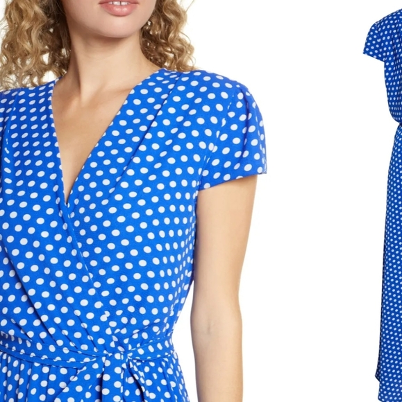 Polka Dot Faux Wrap Maxi DressFRAICHE BY J - Picture 5 of 5